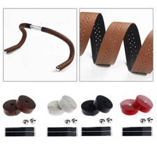 2PCS Breathable Leather Road Bike Handlebar Grip Bar Bicycle Belt Wrap Tape i