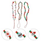 3Pcs Phone Pendants Christmas Chains Beaded Lanyards Phone Lanyards