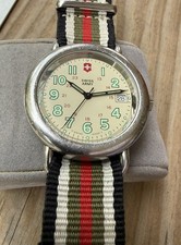 VTG Swiss Army Cavalry Field watch 37mm Round Cream Dial w/ Date Quartz