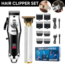 Cordless Electric Hair Clippers and Trimmer Kit for Men Barber Clipper Combo Set