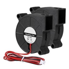 2Pcs 50mm Blower Fan 24V 5015 Dual Ball Bearings Brushless Turbine Turbo 24v