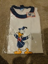 Vintage Disney Donald Duck Ringer SS T-shirt XL 14-16 Child NWT SEALED