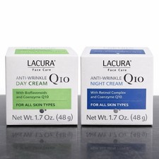 Set of 2 LACURA Q10 Anti-Wrinkle Face Day  Night Cream MADE IN GERMANY New
