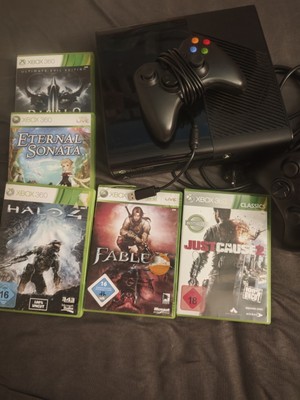 Microsoft Xbox 360 E Konsole 4GB Schwarz PAL mit Controller + 5 Spiele