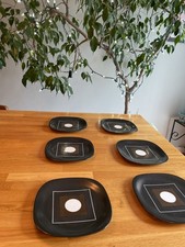 Block Circle in the Square 7 1/2" plates. Set of 6