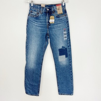 Levi s 501 Rustic Craft Patch Jeans NWT Size 25 x 30 Straight Leg Cotton Denim