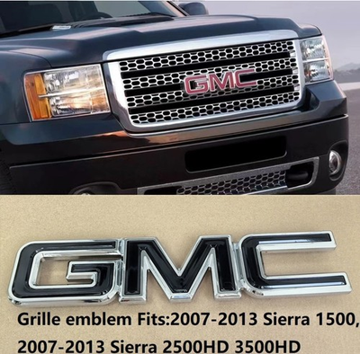 #ad #ad 1 OEM 2007 2013 Grille Big GMC Emblem Badge for Sierra 1500 2500HD Chrome Black $50.00