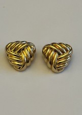 Vintage Christian Dior Gold Plated Love Knot Clip-On Earrings - 1980’s