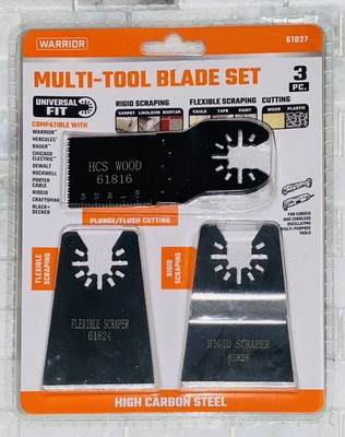 WARRIOR Multi-Tool Blade Set 61827 - HIGH CARBON STEEL 3 PC Universal Fit NEW!