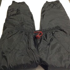 Marlboro Pants Mens L Nylon Fleece Lined Black Unlimited Windbreaker Vintage 90s