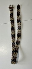 Vintage Multi-Color Leather Link Woven Belt Boho Braided 1.25" Wide 42" Length