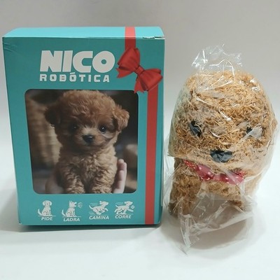 New! Nico Robotica Brown Robot Puppy Walking Robot Dog Battery Powered 