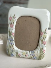 Beautiful Takahashi CERAMIC PICTURE FRAME IRIS SAN FRANCISCO JAPAN Cottage