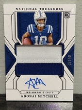 ADONAI MITCHELL 2024 NATIONAL TREASURES ROOKIE RPA PURPLE RC AUTO /49