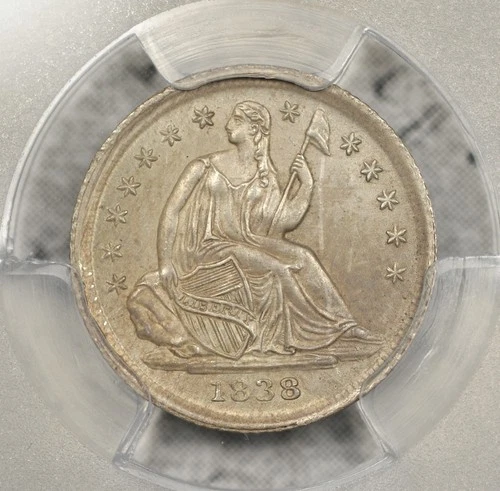 1838 Liberty Seated Half Dime PCGS MS63 Large Stars #EXA9