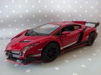 Lamborghini Veneno Weinrot Modelauto Sportwagen Ca.13Cm 1:36 RüCkzugmotor