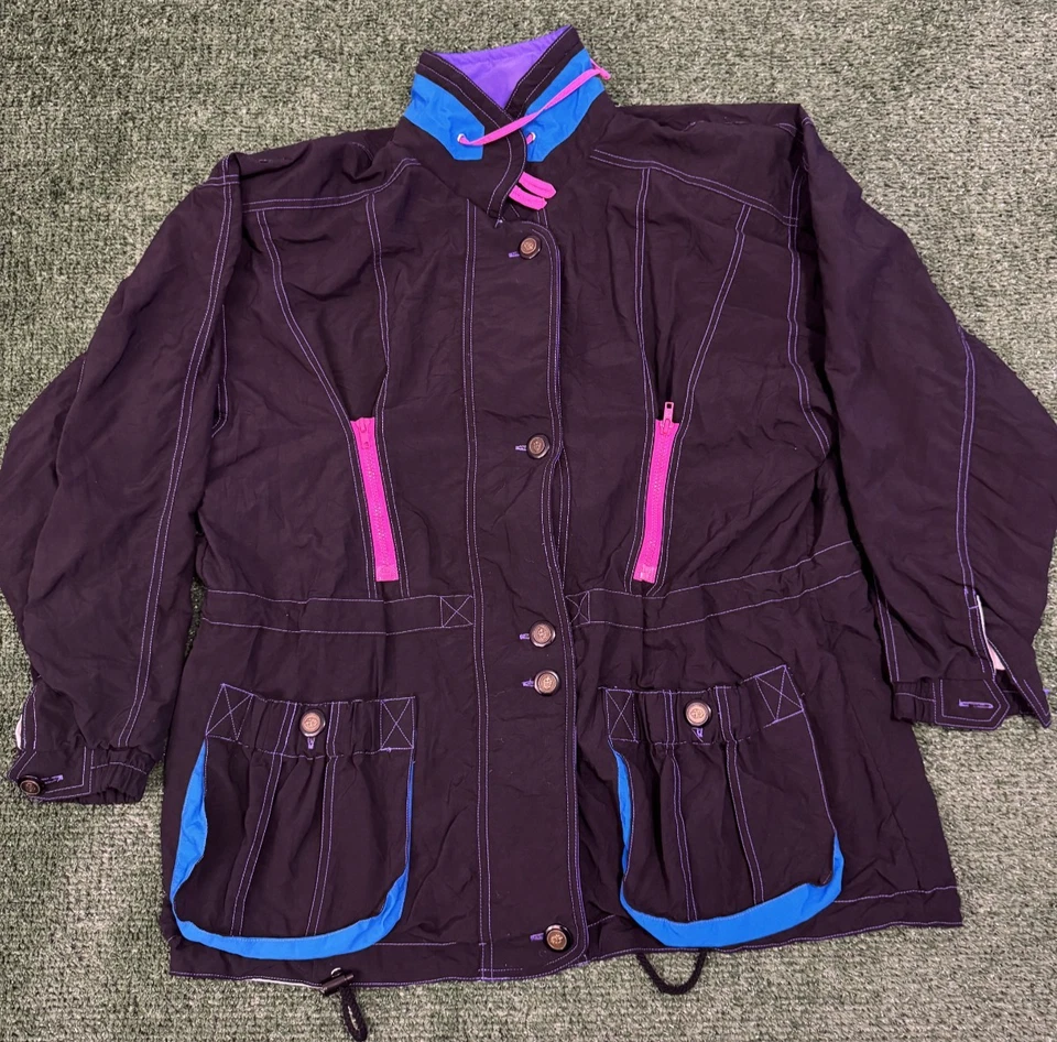 Vintage French Navy Windbeaker Set (Black,purple, pink) Women's L - Image 2 of 4