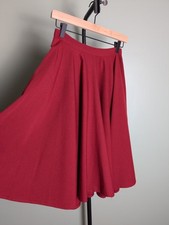 True Vintage Burgundy Red Handmade Circle Skirt With Pocket