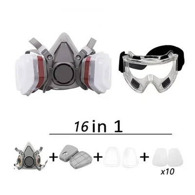 HOMTAS 6200 Atemschutz Halbmaske Gasmaske Staubmaske Lackiermaske Mit Wechselfilter