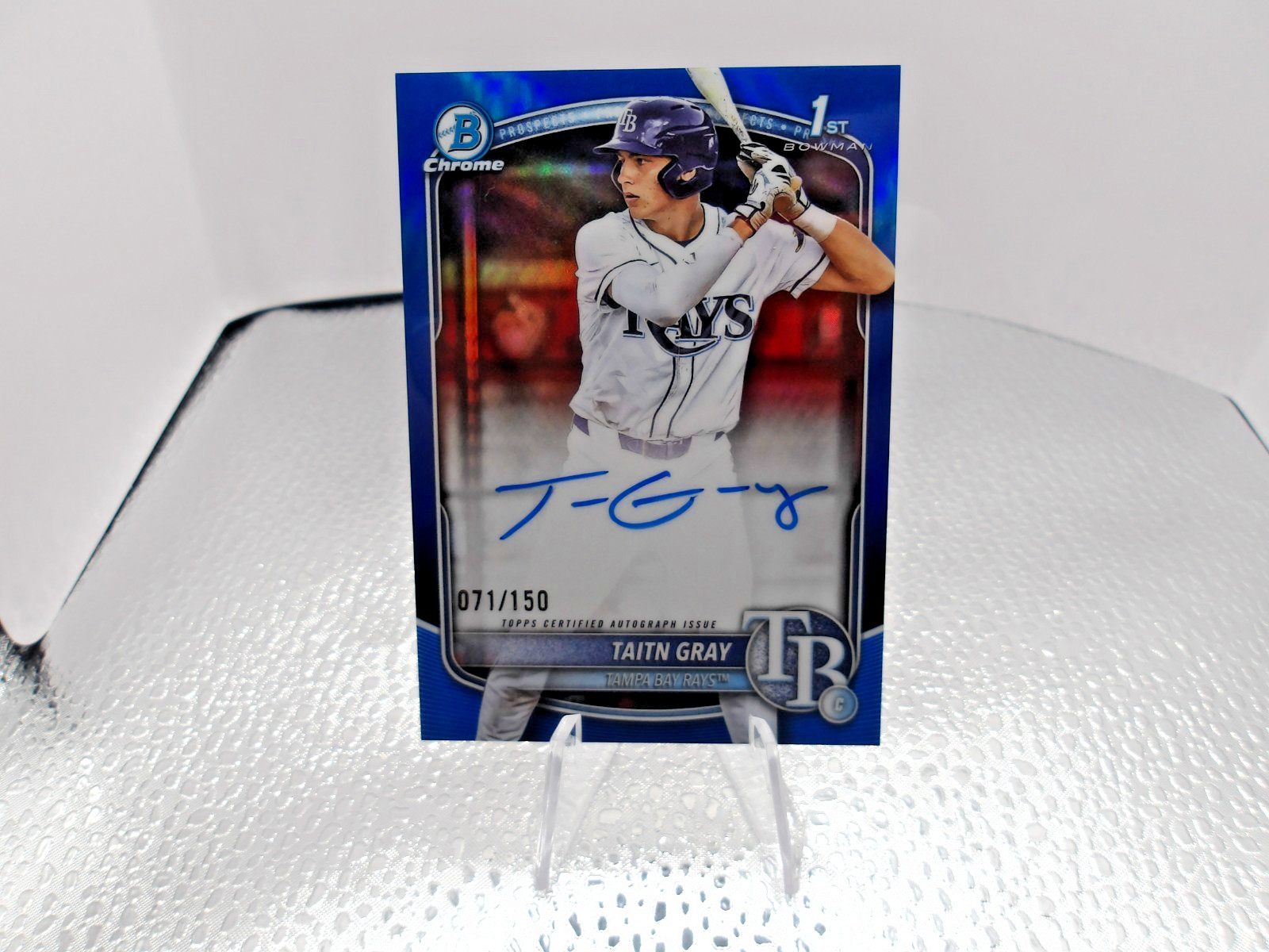 2025 Bowman Draft Chrome 1st Taitn Gray Auto /150 Blue Wave Refractor #CPA-TG RC