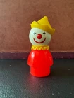 Vintage Fisher-Price Little People Clown – Red plastic Body Yellow Hat