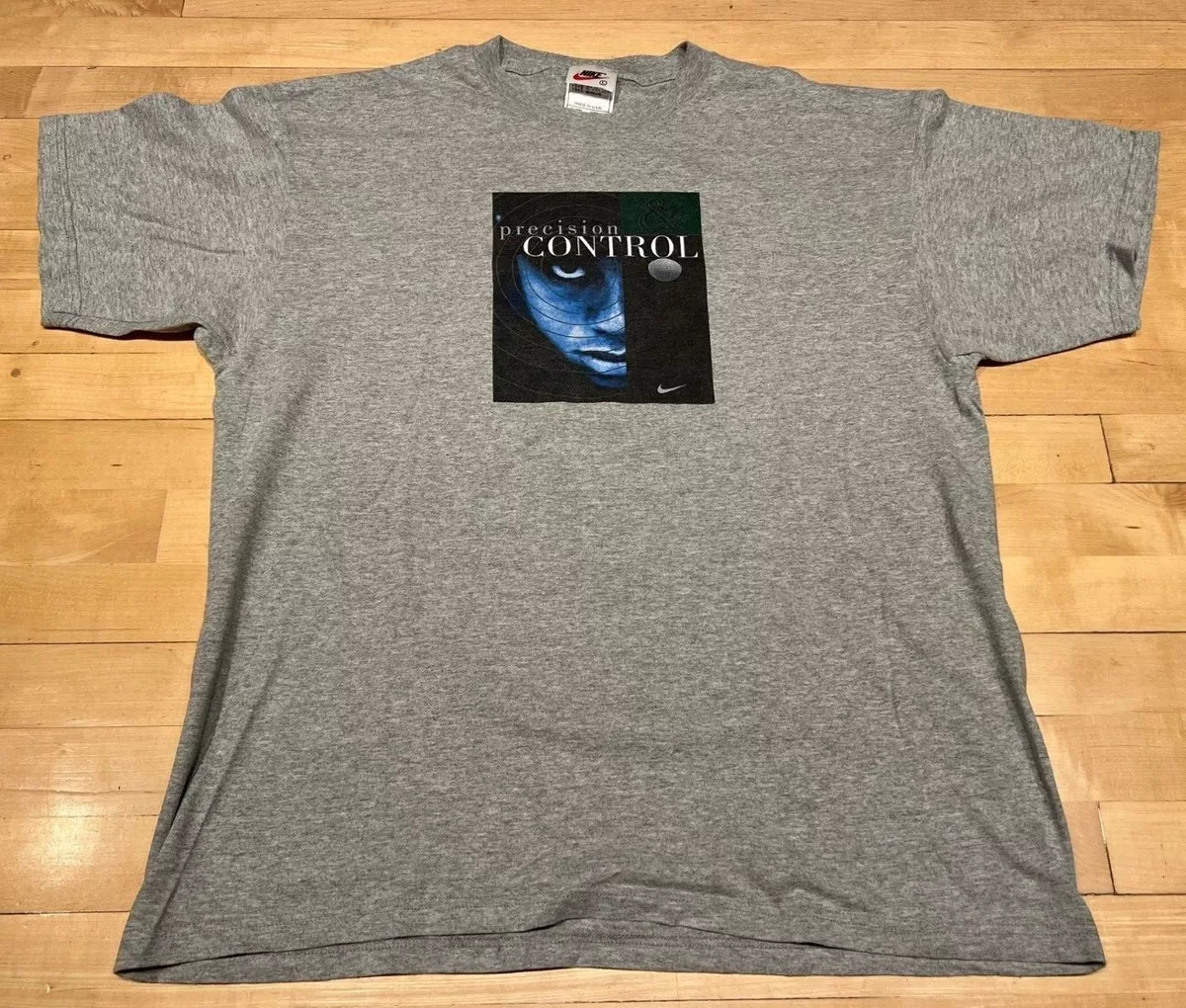 Vintage Nike Tiger Woods Precision Control Power Tenacity T Shirt Tee L Large