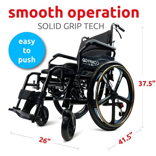 X-1 ComfyGO Lightweight Manual Wheelchair With Quick-Detach Wheels - Picture 6 of 7