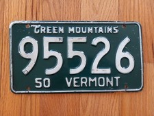 1950 VERMONT license plate