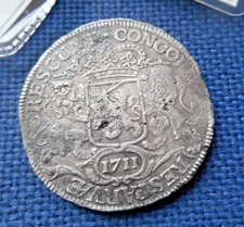 SHIPWRECK treasure SILVER RIDER DUCATON coin  DE LIEFDE wreck  1711 VOC Dutch !!