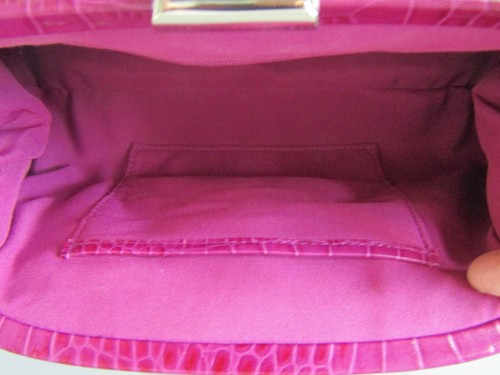 Etienne Aigner Berry Genuine Embossed Faux Croco Leather Shoulder Bag Clutch - Picture 8 of 8