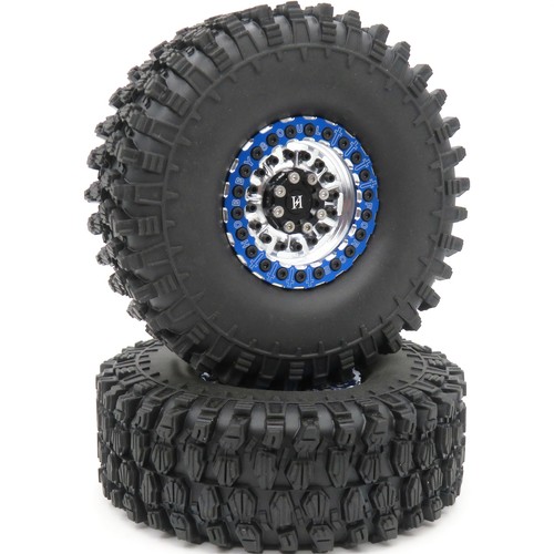 2x RC 1.9 Tires 120mm Tyres & 1.9 Metal Beadlock Wheels Rims For RC Mud Crawler - Picture 4 of 26