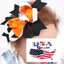 Baby Toddler Girls Kids Halloween Hair Bows w/Clips Layered Stacked Big Bows