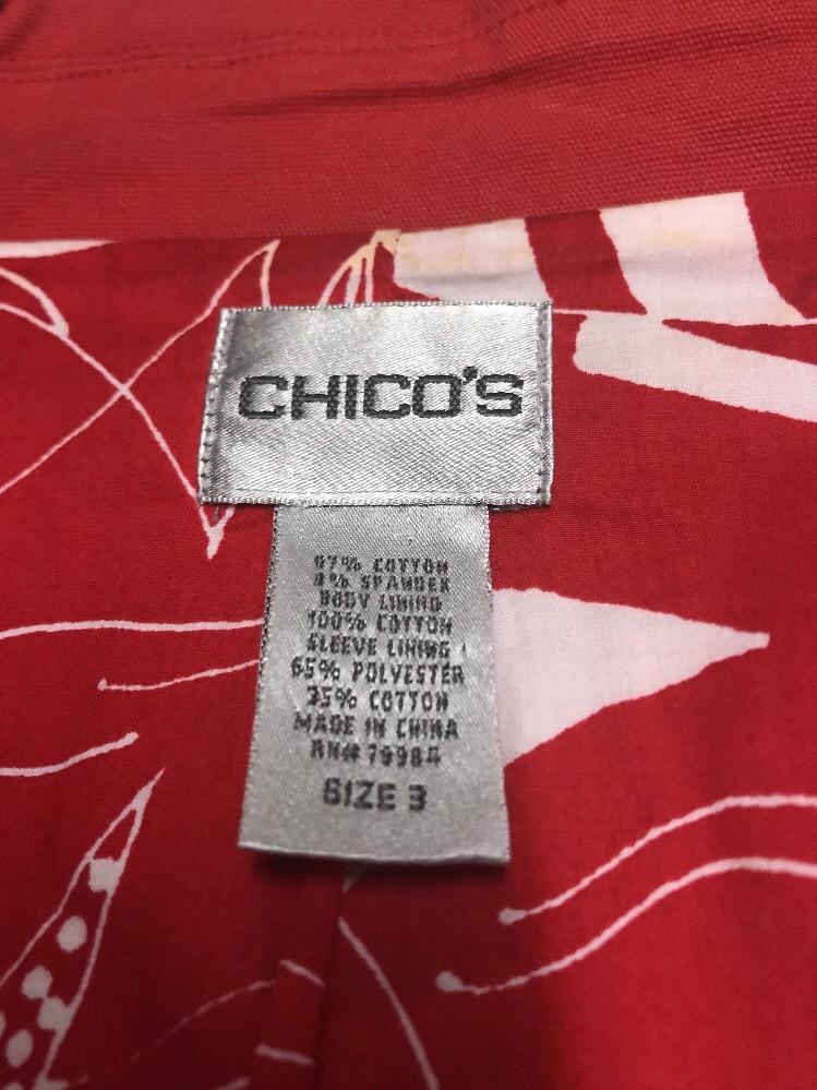 Chico's Women's Jacket Red 2 Button Fully Lined  … - image 8