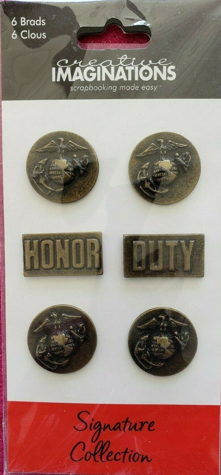 USMC United States Marine Corps Decorative Brads for Scrapbooking
