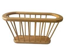 Vintage 1970s Pine Wood Retro Farmhouse Spindle Magazine Rack 21.5”x12.5”