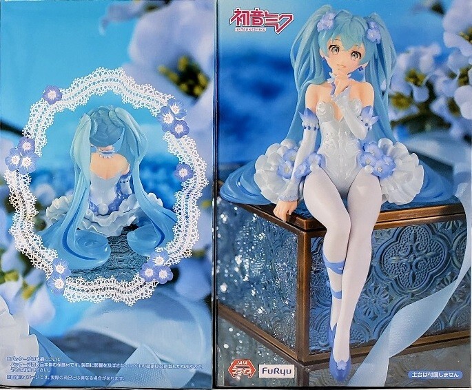 Figurine Hatsune Miku Flower Fairy Nemophila - Version Bleu Pailleté, 15 Cm, Par Furyu (Noodle Stopper)
