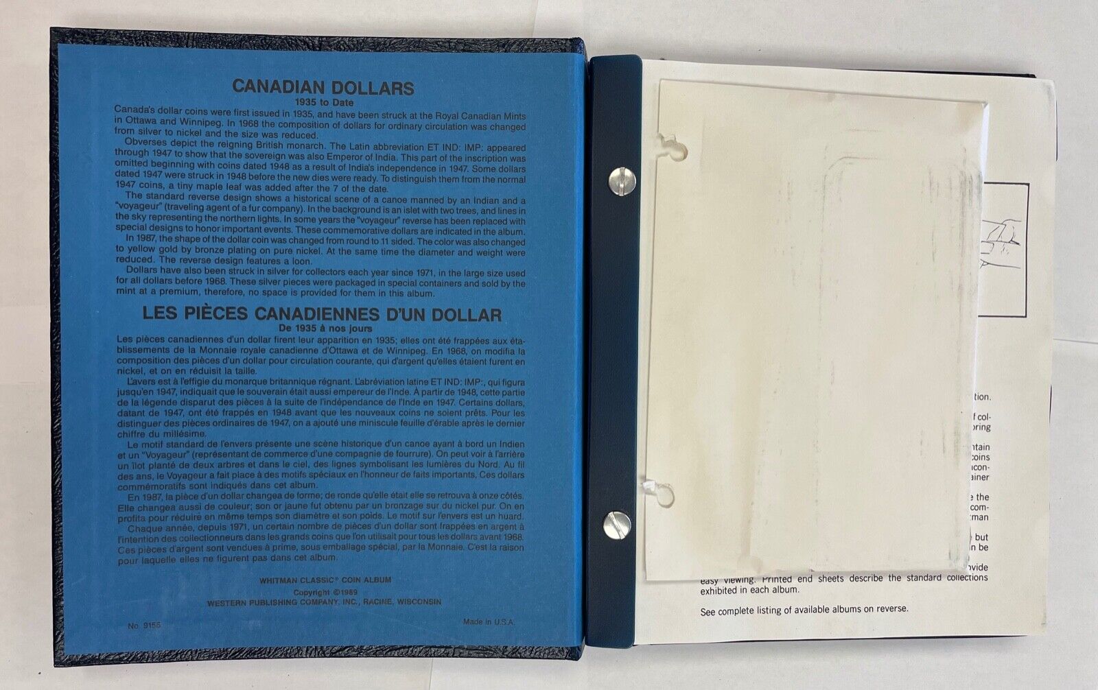 Vintage Whitman Canada 1935- $1 Silver Dollar Coin Album Folder - Still Sealed!