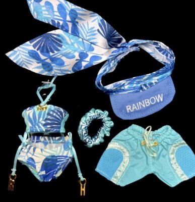 Rainbow High Pacific Coast Hali Capri Clothes Outfit Swimsuit Shorts Visor Lot