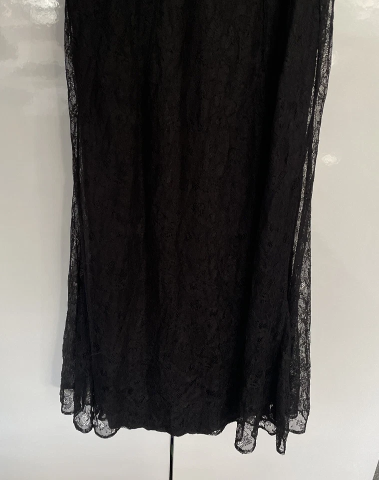 Dolce Gabbana Full Lace Silk Long Dress Black Evening Elegant - Image 4 of 4