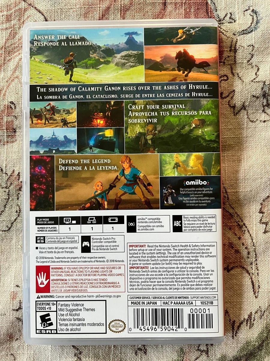 The Legend of Zelda Breath of the Wild - Case Only No Game | eBay