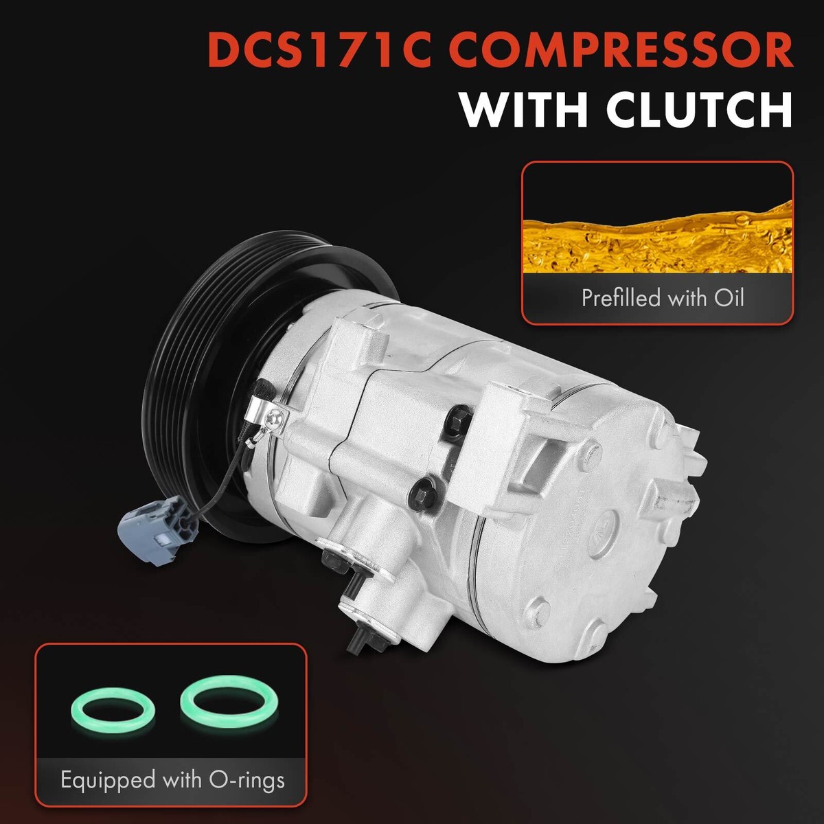 AC Compressor with 6-Groove for Mazda 3 3 Sport 2010-2013 5 2012