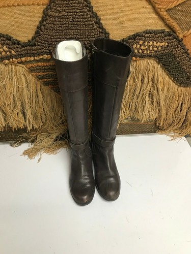 Bandolino Brown Leather Zip Knee High Riding Boots Size 7.5 - Picture 4 of 11