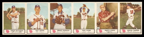 1955 Johnson Cookies Milwaukee Braves Baseball Full Card Series 5 Eddie Mathews - Picture 2 of 5