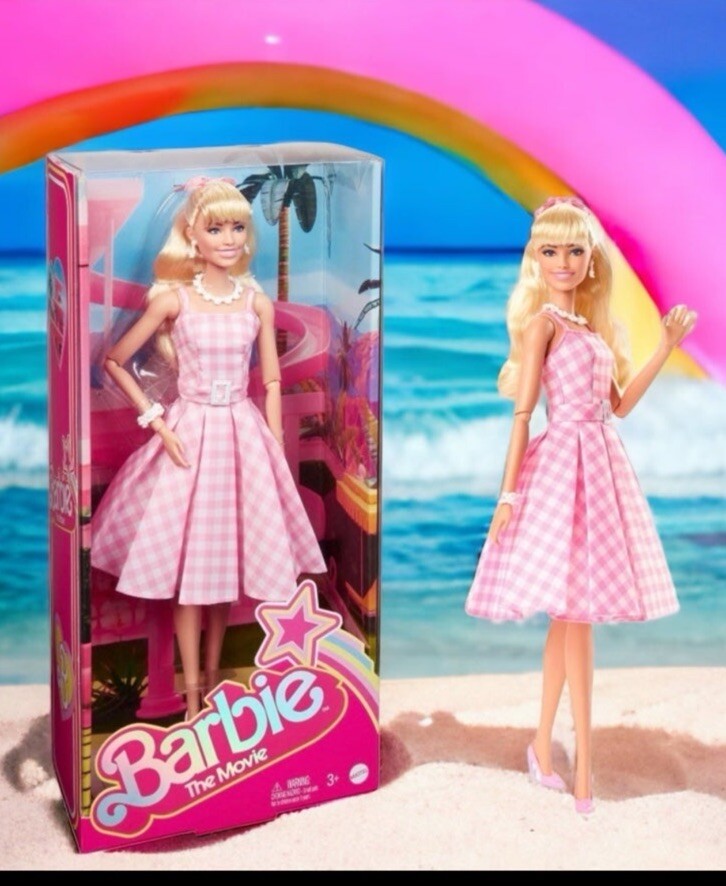 Barbie The Movie Barbie Doll, Pink Gingham Dress
