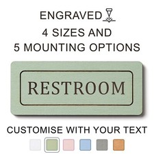 Restroom Sign / Door Sign for Toilet or Bathroom / Custom WC Wooden Plaque