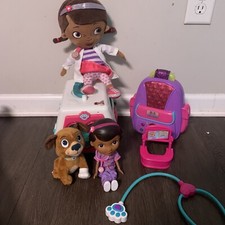 Doc McStuffins Toy Lot Responders Backpack Dog Carrier Doll And Plush