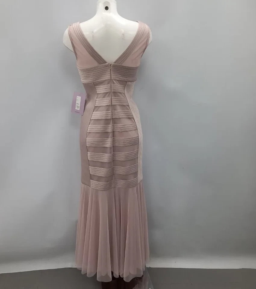NWT J S JS Collections Structured Fishtail Evening Dress Women Size 8 Blush Pink - Image 3 of 4