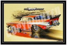 TOM "THE MONGOOSE" MCEWEN 57 CHEVY NHRA FUNNY CAR ARTWORK 12X18 Inches Print