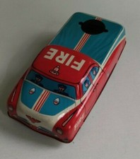 macchina pompieri in latta con movimento a frizione fabbrica "AM Bologna"