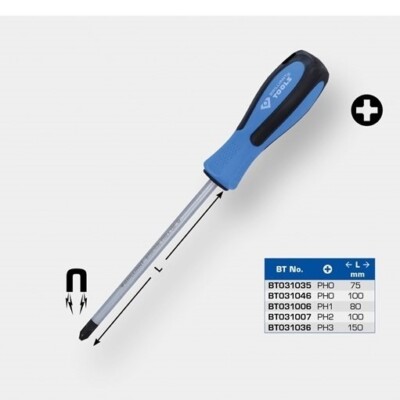 Brilliant Tools  BT031006 Schraubendreher Kreuzschlitz, PH1 x 80 mm